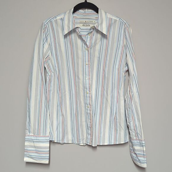Tommy Hilfiger Striped Button Down Blouse - Picture 1 of 6